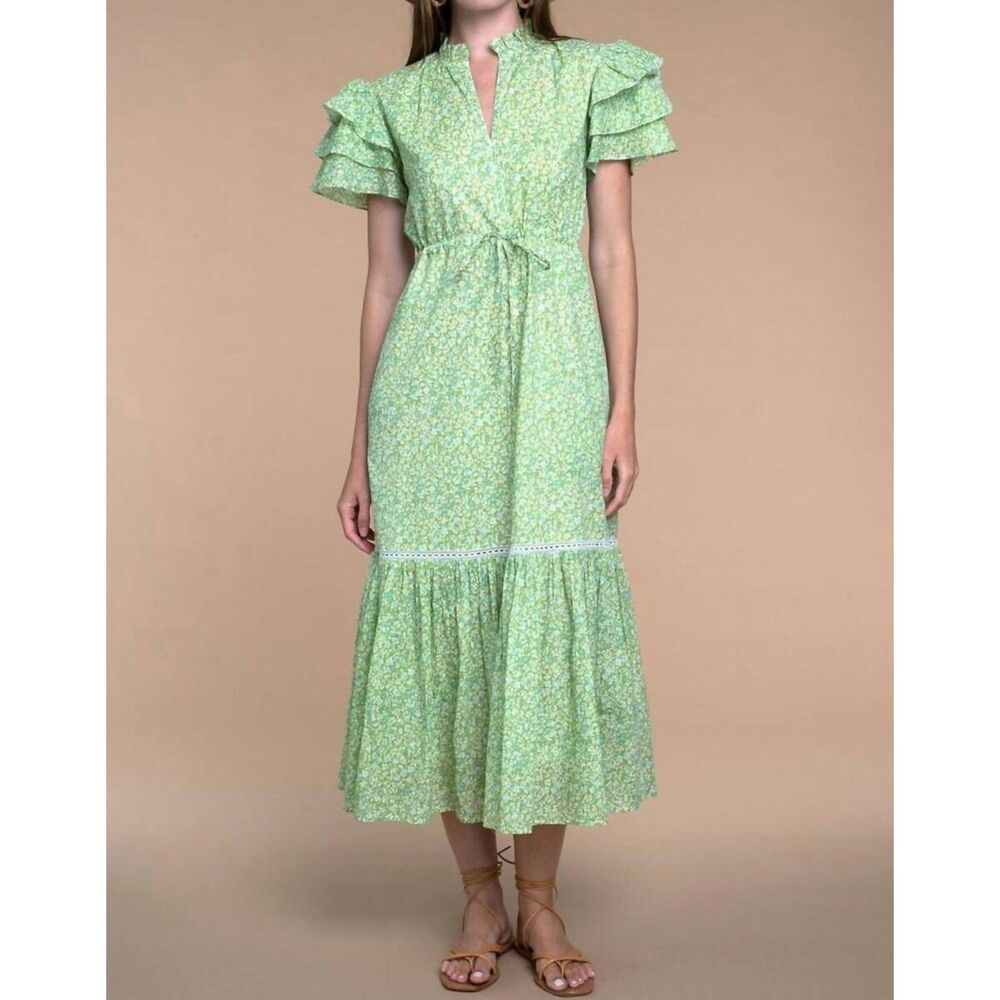 Olivia James The Label Green Floral Maxi Dress